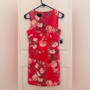 ALYX Petite Red Floral Dress Womens 4P Knee Length Dress NWT